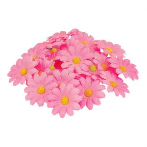 Blumen Margeriten Deko Blüten aus Polyester Gänseblümchen rosa pink-gelb