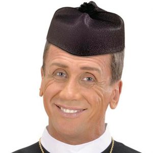 Priester Pfarrer Hut eckig mit Quaste Kaplanhut Birett schwarz