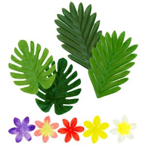 Blumen Blätter Deko Blüten 60 Blätter + 30 Blumen zum Beispiel für Tischdekoration bunt