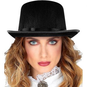 Steampunk / Edelleute Zylinderhut aus Filz Classic schwarz