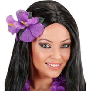 Hawaii / Blumen Haarclip mit Blume tropische Textilblume Hibuscus lila