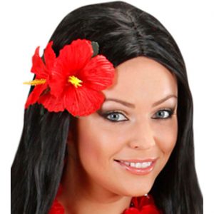Hawaii / Blumen Haarclip mit Blume tropische Textilblume Hibuscus rot
