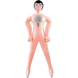 Lustiger nackter Mann JGA Deko Figur aufblasbar Scherzartikel 150cm Traummann haut-schwarz