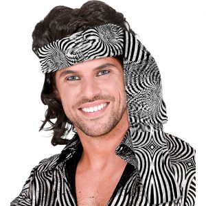 Show Disco Stirnband multicolor schimmernd Wellen-Style silber-schwarz