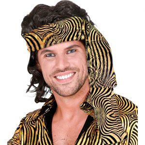 Show Disco Stirnband multicolor schimmernd Wellen-Style gold-schwarz