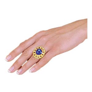 Edelleute Vintage / Gothic Ring mit Stein rosa blau rot grün weiß oder lila verstellbar klein gold-bunt