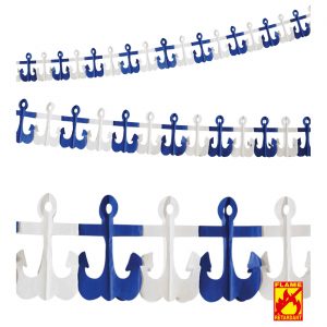 Anker Dekogirlande aus Papier schwer entflammbar 300cm blau-weiß