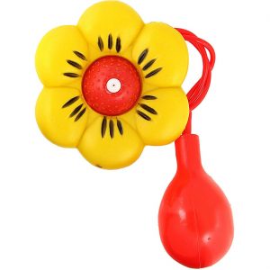 Scherzartikel Deko Accessoire Spritzblume Maxispritzblume mit Handpumpe gelb-rot