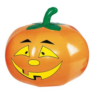 Kürbis Deko Figur aufblasbar Riesenkürbis mit lachendem Gesicht 110x75cm orange-grün
