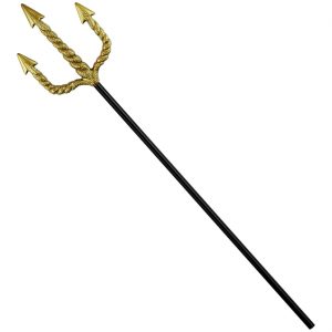 Meermann Neptun Zeus Dreizack Teufelsgabel gedreht 120cm schwarz-gold