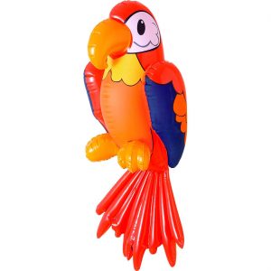 Vogel Papagei Deko Standfigur aufblasbar auch für Piraten auf die Schulter zu setzen 60cm bunt