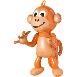 Affen Deko Figur aufblasbar auch für auf die Schulter zu setzen 50cm braun