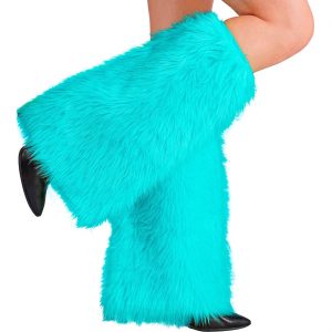 70er / 90er / Festival Hosenschläge Plüsch Beinwärmer Beinstulpen Deluxe türkis