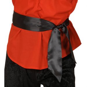 Gürtelschärpe / Stirnband aus Satin als Gürtel am besten 2 zusammenknoten einfarbig schwarz