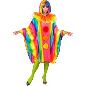 Clown Kostüm Poncho Überwurf Regenbogenponcho bunt
