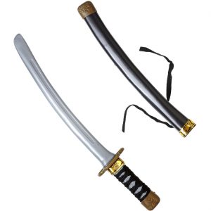 Kombat Ninja Messer Katana Messer Tanto mit Scheide 40cm silber-schwarz