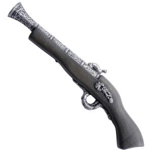 Piraten Pistole Dekopistole Antikoptik 42cm braun-silber