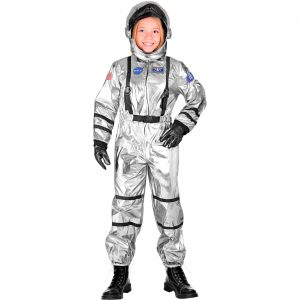 Astronaut Kinderkostüm Overall mit Kapuze silber