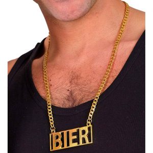Show Bier Halskette mit Anhänger mit glatter Oberfläche gold