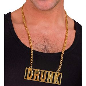 Show Drunk Halskette mit Anhänger mit glatter Oberfläche gold