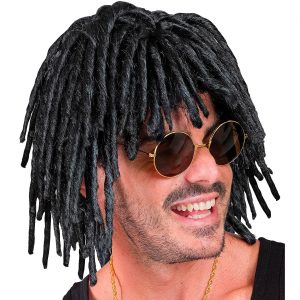 Afrika / 70er Jahre Zopfperücke viele Zöpfe Dreadlocks Langhaarfrisur verfilzte Zöpfe Dreadlocks Rastazöpfe schwarz