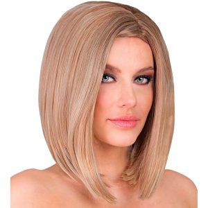 Perücke kurz Bob glatt Dream Hair Jenny Kurzhaarfrisur Pagenschnitt rund auslaufend Seitenscheitel einfarbig blond