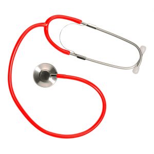 Arzt Stethoskop Deko Accessoire Artikel auch für Krankenschwester Chirurg funktionsfähig rot-silber