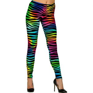 Superstars Pimp Tiger Hose lang Leggins mit Zebrastreifen oder Tigerstreifen neonbunt