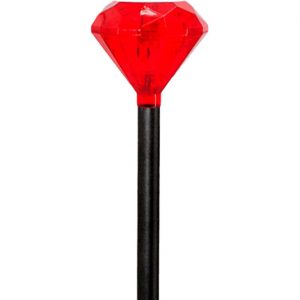 Superstars Pimp Spazierstock mit LED Rubinstock mit Blinklicht schwarz-rot