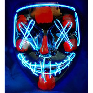 Serienkiller Säuberung Kunststoffmaske mit LED gruselige LED Maske schwarz-blau