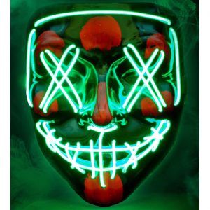 Serienkiller Säuberung Kunststoffmaske mit LED gruselige LED Maske schwarz-grün