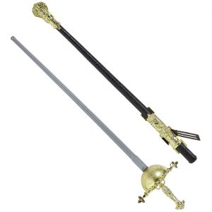 Edelherr / Musketier Schwert Degen oder Florett mit Scheide 71cm silber-gold