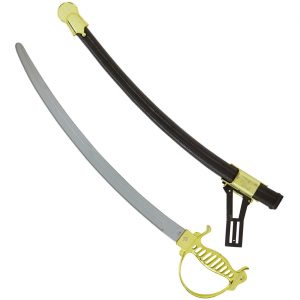 Edelleute / Piraten Schwert Säbel mit Scheide 65cm silber-gold