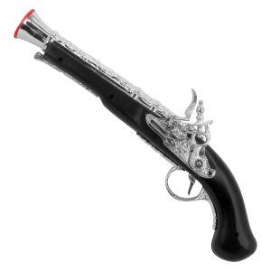 Piraten Pistole Dekopistole Antikoptik 34cm braun-silber
