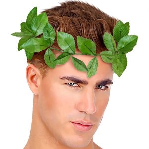 Römer Griechen Lorbeerkranz Lorbeerkrone Stirnband mit Textilblättern formbar grün