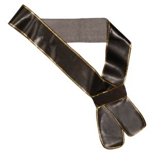 Ritter / Krieger Schwerthalter Schulterschwertgurt Lederoptik mit goldener Bordüre schwarz