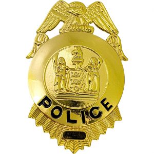 Polizei Brosche Abzeichen Polizeimarke Police gold