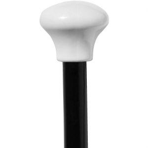 Edelherr / Gentleman Spazierstock mit rundem Knauf Classic aus Kunsstoff quietschend schwarz-weiß