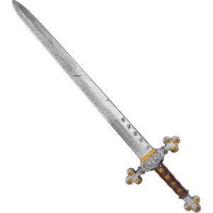 Ritter / Krieger Schwert Langschwert Antikoptik Königsschwert 72cm silber-braun