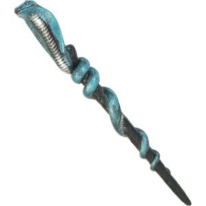 Cleopatra / Schlangen Zauberstab Zepter Schlangenzepter aus Kunststoff 64cm türkis-silber