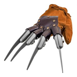 Horror Freddy Klingenhandschuh aus Kunststoff Textil und Metalloptik braun-silber