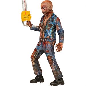 Zombie blutig Kinderkostüm Anzug FAST KOSTUME Jogginganzug mit Handschuhen und Stoffmaske blau-rot