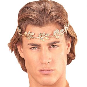 Römer Griechen Lorbeerkranz Lorbeerkrone Stirnband aus Metall filigran Deluxe gold