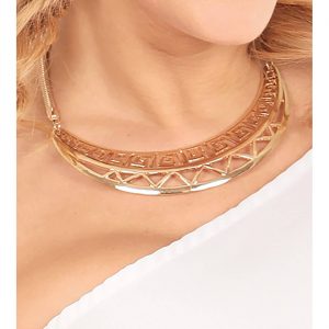 Griechen / Orientalen Halskette Collier mit griechischem Muster gold