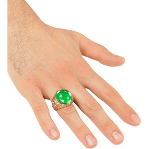 Edelleute Vintage / Gothic Ring mit Stein runde Form gold-grün