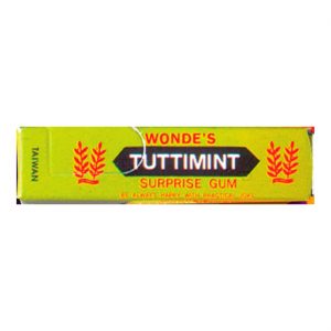 Scherzartikel Deko Accessoire Artikel Schock Kaugummi Verpackung mit Fingerschlagefalle TUTTIMINT grün