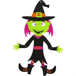 Hexe Dekohängeartikel lustig beweglich 53cm bunt