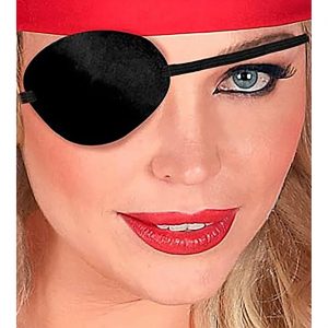 Piraten Augenklappe aus Satin schwarz