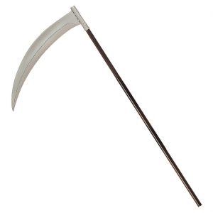 Geist / Sensenmann Sense mit Stiel Stabsense 115cm silber-schwarz