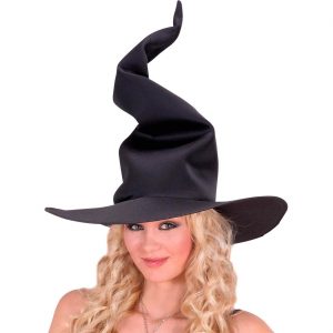 Hexen Zauberer Hexenhut aus Stoff modellierbar angenehm weiche Qualität schwarz